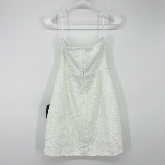 Lulus Dress Womens Small White Got Your Attention Embroidered Strapless Bodycon - Picture 8 of 11